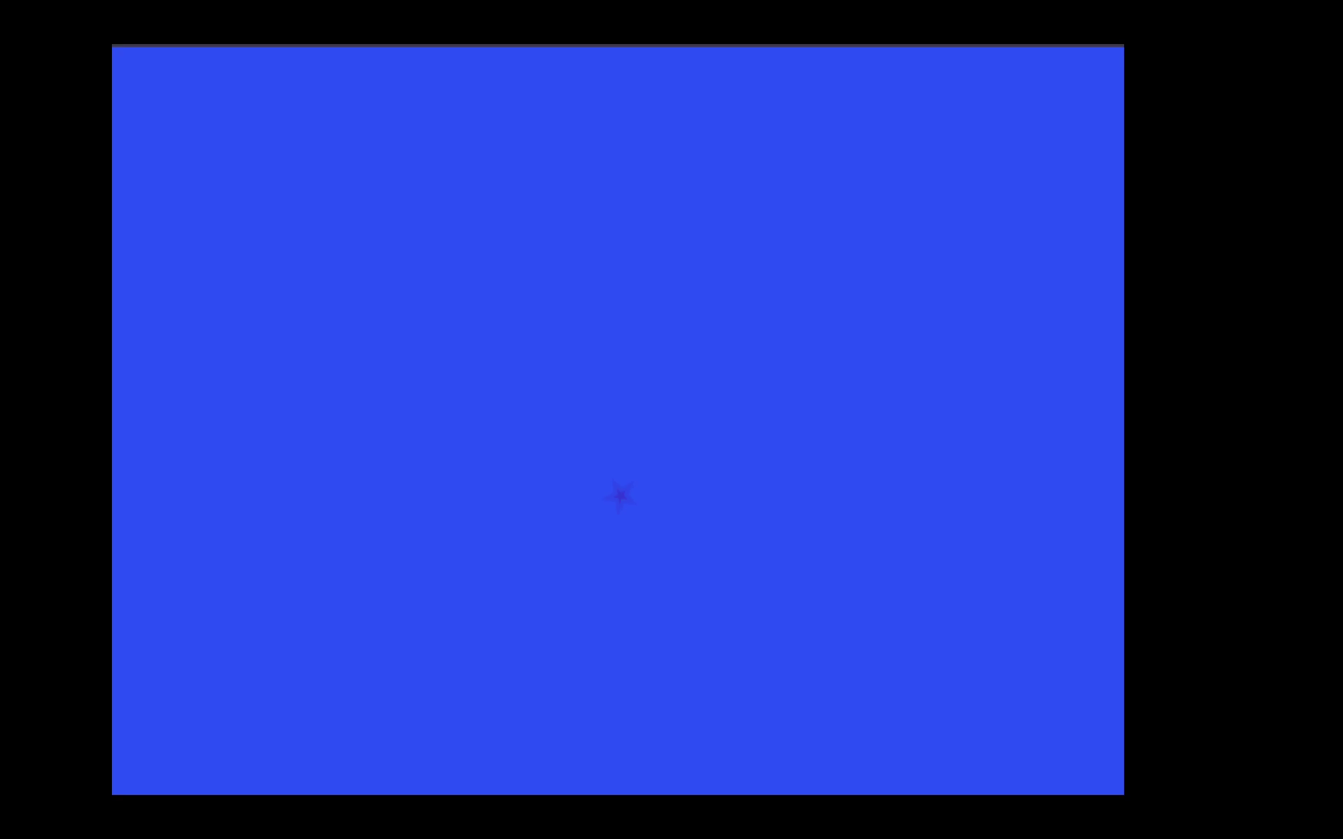 A dark purple star slowly grows and shrinks against a rich blue background. The shape seems to breathe, evoking a feeling of digital heartbeat or rhythm.